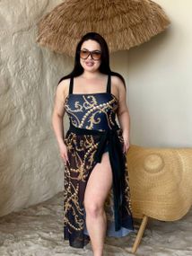 Суцільний купальник PLUS SIZE з парео
