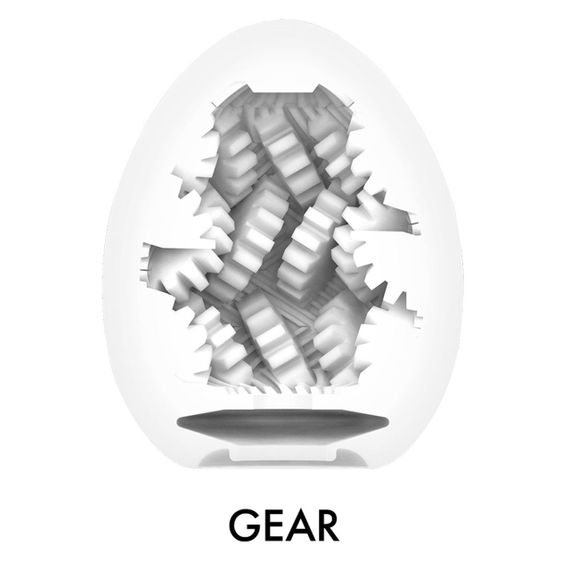 Мастурбатор-яйце Tenga Egg Gear, щільний TPE, пробник лубриканту 5 мл Sex Aura | Зображення 2