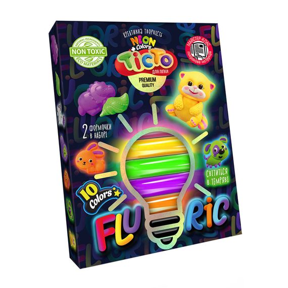 Тісто для ліплення "FLUORIC" TMD-FL10-01U-04U 10 кольорів Вид 1