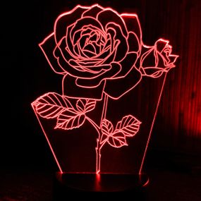 Акриловый светильник-ночник Роза красный tty-n001145