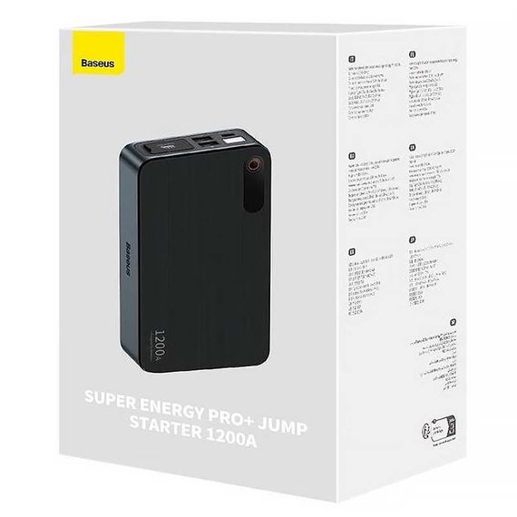 Пусковий пристрій (бустер) для автомобіля Baseus Super Energy Pro+ 12000mAh (C00245700111) Black | Зображення 5