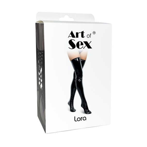 Сексуальні вінілові панчохи Art of Sex - Lora, розмір M, з ефектом мокрого оксамиту Sex Aura | Зображення 2