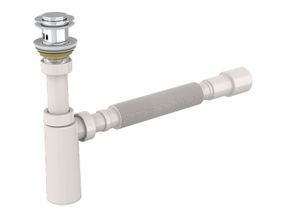 Преміум сифон для умивальника click-clack, ClickFlow Pro, нерж злив G-11/4(8см), мала пробка 18шт