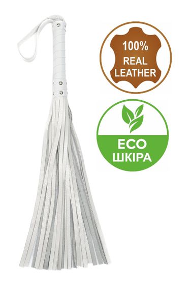 Флогер з комбінованої шкіри Flirty COMBO Leather - White & Pearl, BM-00015 sexstyle