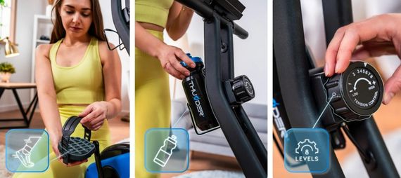 Велотренажер магнітний THUNDER TINY чорно-синій | Зображення 4