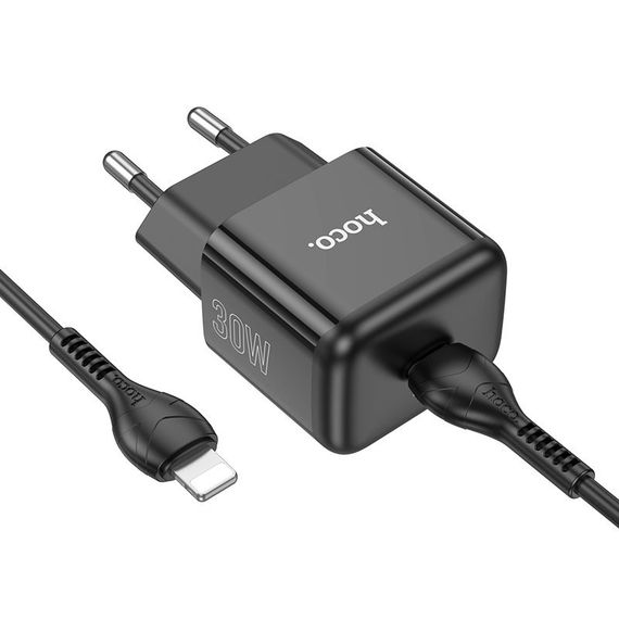СЗУ Hoco N32 Glory PD30W (1USB-C) + кабельType-C to Lightning Black | Зображення 2