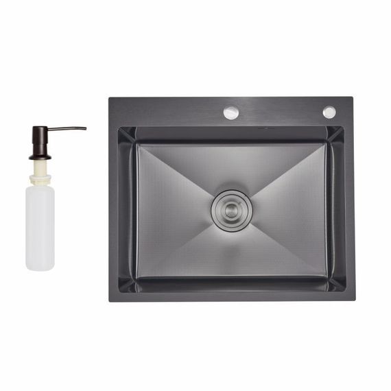 Lidz Handmade H6050HB Мойка для кухни интегрированная Decor Black PVD Honeycomb 2,5/0,5 мм LDH6050BDECPVD48371