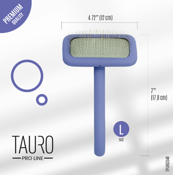 Розчіска-щітка дерев'яна прямокутна Tauro Pro Line, зубці 11 мм, purple, L | Зображення 2