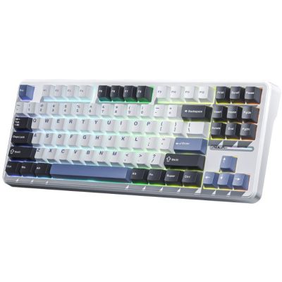 Клавиатура Aula F87 Gasket Greywood V3 Wireless/Bluetooth/USB UA White (6948391208602) | Зображення 2