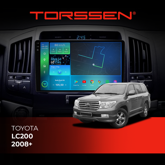 Штатна магнітола Torssen 2K Toyota LC200 2008+ F10432 4G Carplay DSP