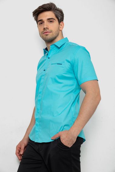 Рубашка мужская однотонная  -уценка, цвет бирюзовый, 214R7118-U-3 | Зображення 2