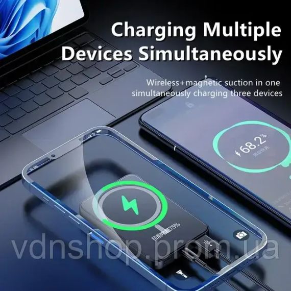 Power bank беспроводной XIYT Y211 / быстрая зарядка / Magsafe / Magnetic / 22.5W + 15W / 10000 mAh | Зображення 3