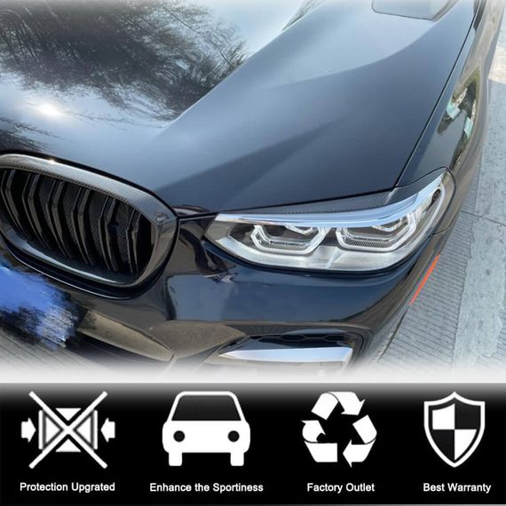 Реснички на фары (2018-2021, Карбон) для BMW X3 G01 2018- гг | Зображення 2