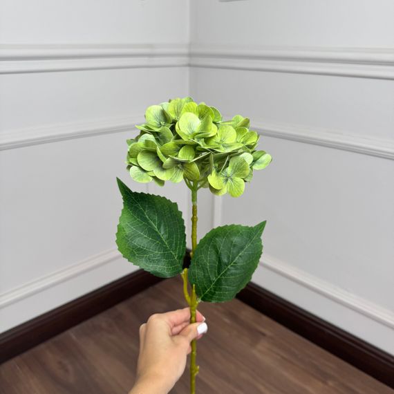Гортензія штучна латексна h=70см d=17 cm 1шт. Колір: салатовий | Зображення 1