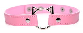 Чокер Master Series Kinky Kitty Ring Slim Choker - Pink