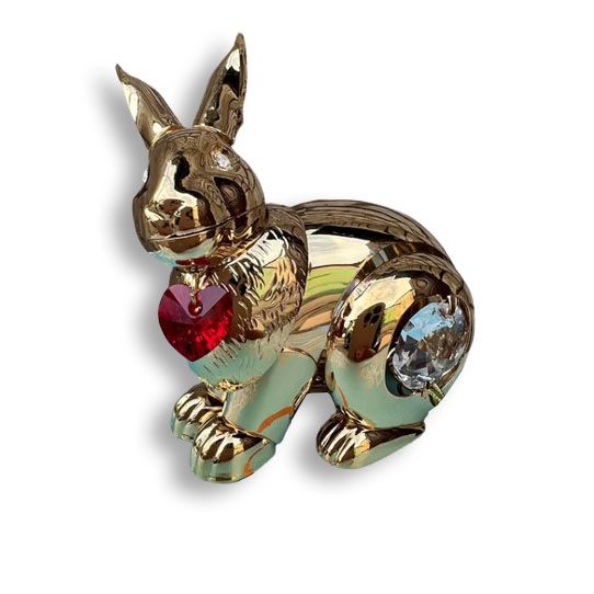 Статуетка Rabbit Crystal Heart зі стразами Swarovski gold | Зображення 3