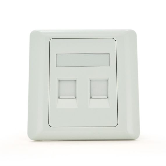 Рамка 86х86 під 2 модуля Keystone Jack RJ-45 кат.5e UTP, 2-port Q100