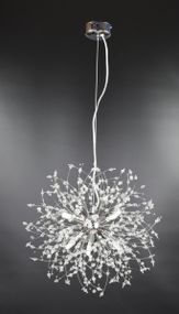 Люстра підвісна на 8 лампочок 26480 Хром 50-160х45х45 см.