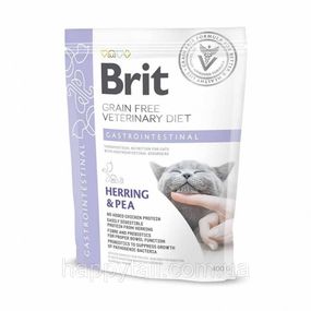 Корм сухой Brit Grain Free VetDiet Cat Gastrointestinal для котов с нарушенным пищеварением с сельдецем лососем яйцом и горохо