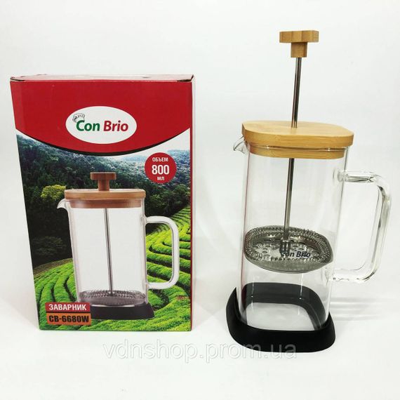 Чайник прес для чаю, Френч-прес для кухні для сервірування, Заварник трав Френч-прес з ручкою OK-41 | Зображення 6