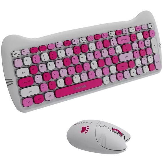 Комплект Canyon HSET-W6 Kitty Edition Wireless UA Pink (CNS-HSETW6PK) | Зображення 2