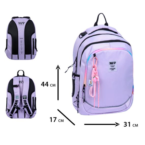Шкільний рюкзак YES TS-59L Lilac 550407 23.2 л | Зображення 2