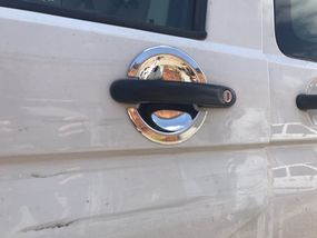 Накладки під ручки (нерж) Carmos - Турецька сталь, 3 шт для Volkswagen T5 Multivan 2003-2010рр