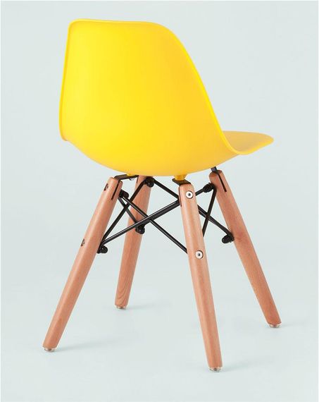 Стул детский Тауэр Вaby Eames DSW kids пластиковый желтый, ножки дерево бук | Зображення 2