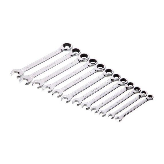 Набір ключів комбінованих, з тріскачкою, 12 шт., 8-19 мм, Cr-V, професійний, DIN3113 INTERTOOL XT-1305 | Зображення 2