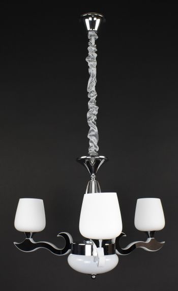 Люстра підвісна на 3 лампочки з пультом 27162 Хром 50-100х62х62 см.