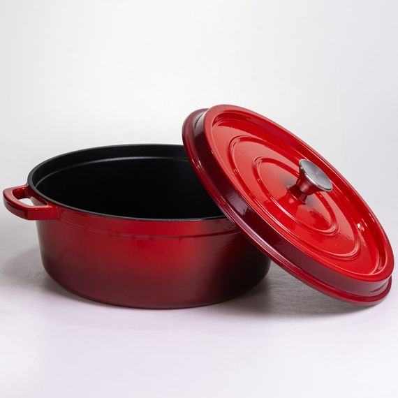 Кокотниця чавунна емальована 7,5 л, червоний Yiwu HP-FLG-7 RED | Зображення 2