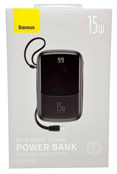 Power Bank 10000 mAh 15 W BASEUS реальна ємність з кабелем зовнішній акумулятор павербанк | Зображення 5