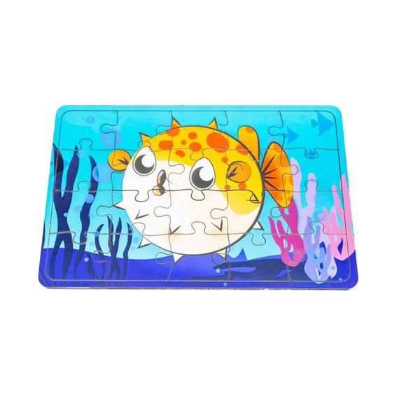 Детский деревянный пазл Рыбка фугу Арт-10020, 20 элементов