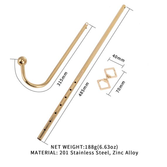 Анальний гак LOCKINK Golden Adjustable Anal Hook Set | Зображення 2