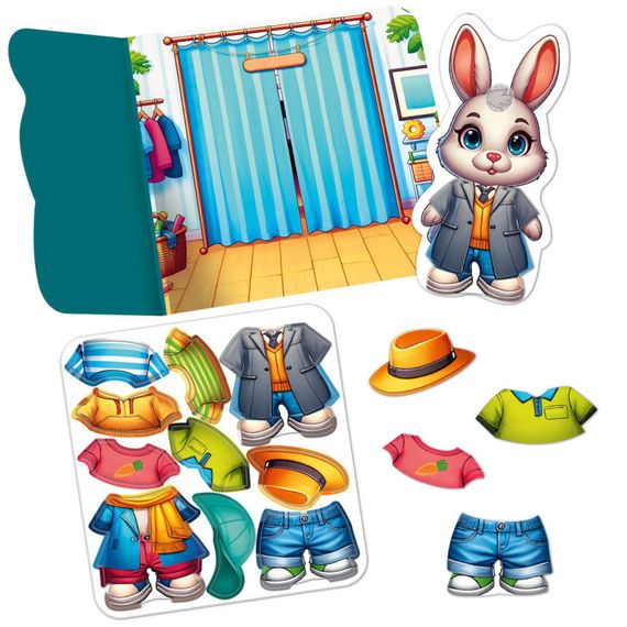 Гра розвиваюча з липучками "Зайчик" VT1320-04, 10 елементів одягу | Зображення 2