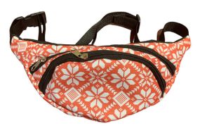 Сумка поясна бананка 4Profi з принтом "Етнос червоно-білий" з двома відділеннями