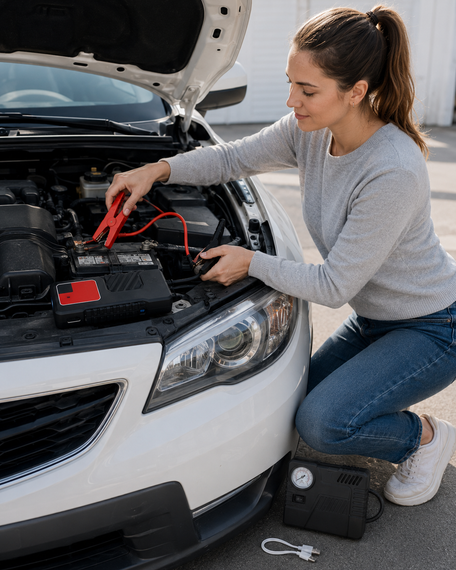 Автомобільний пусковий пристрій для акумулятора JUMP STARTER 69800mah + Компрессор / Пусковий пристрій для авто / Бустер | Зображення 3