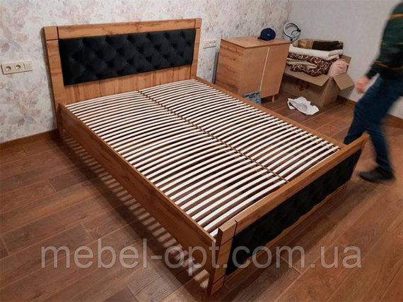 Ліжко Natali 180x200 см Дуб Тахо/велюр Black (чорний)  вибір кольору оббивки | Зображення 1