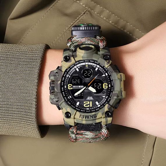 Часы наручные мужские SKMEI IH-794 1155BCMGN PARACORD | Зображення 1