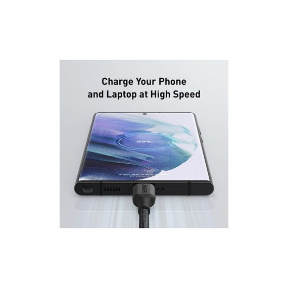 Дата кабель USB-C to USB-C 1.8m 140W bio-nylon 544 black Anker (A80F6H11) | Зображення 7