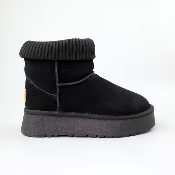 Угги жіночі замшеві 590146 Чорні 38 40