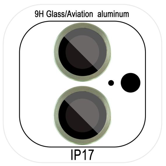 Захисне скло Metal Classic на камеру (у упак.) для Apple iPhone 17 (6.3") Салатовий / Light Green