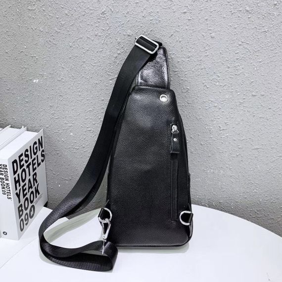 Слінг шкіряний чоловічий на плече чорний  TIDING BAG TH-73583 | Зображення 5