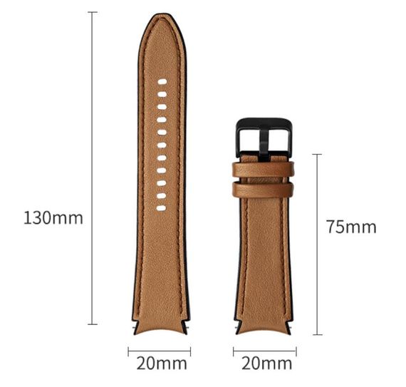 Ремешок Primolux Leather Silicone для часов Samsung Galaxy Watch 4 Classic 46mm SM-R890 /  SM-R895 - Brown | Зображення 5