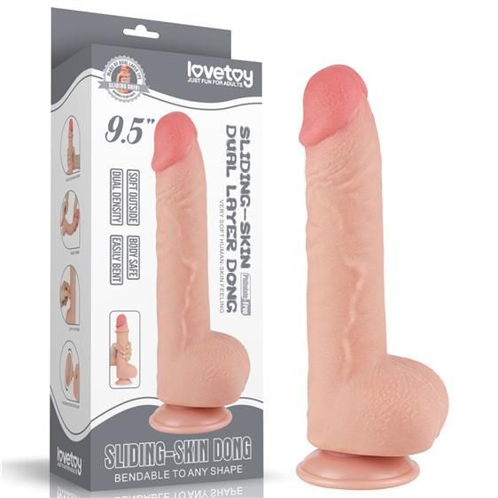 Фалоімітатор - Sliding-Skin Dual Layer Dong 9.5" Flesh Sex Aura