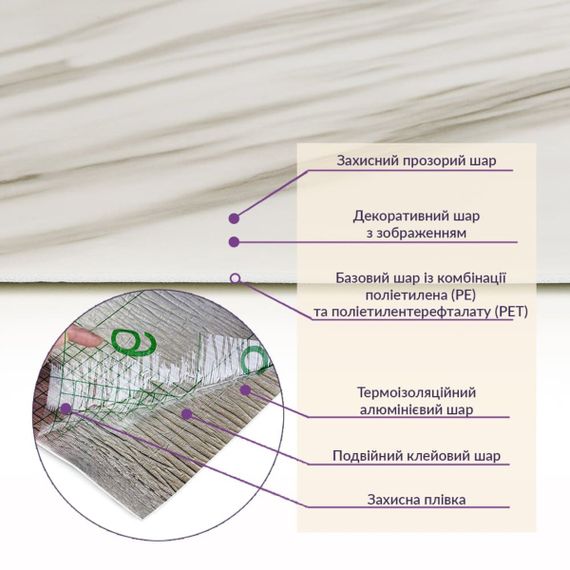 Самоклеюча стінова PET плитка у рулоні 600*3000*2mm SW-00001699 | Зображення 4