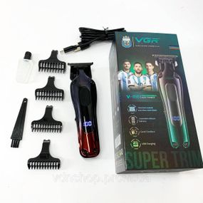 Беспроводные машинки для стрижки легкие VGR V-998, Машинка для стрижки волос с регулируемой длиной PR-75