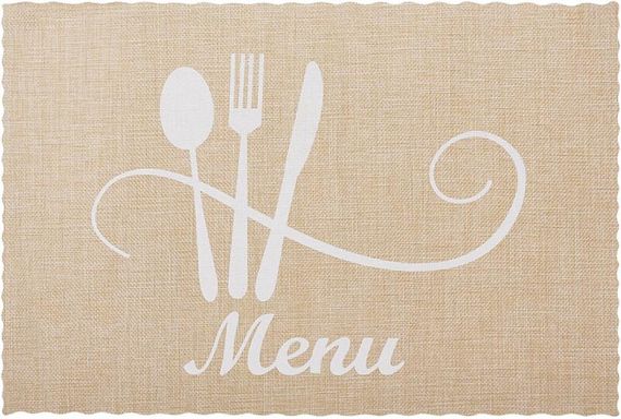 Набір 12 сервірувальних килимків Doily Menu 30х45см, плейсмат (подтарельники), пісочний