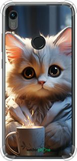 Чохол на Huawei Honor 8A Білий кіт "5646sp-1635-2448"