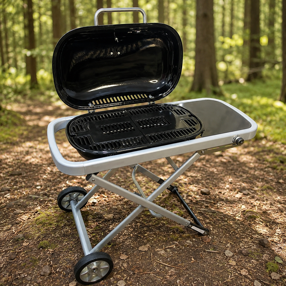Газовий гриль Weber Traveler 100 х 45 х 80 см / Портативний газовий гриль / Барбекю для природи | Зображення 4